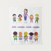 生きる～を笑う～を愛する～学学校先生 タペストリー (正面)