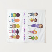 生きる～を笑う～を愛する～学学校先生 タペストリー (正面(横))