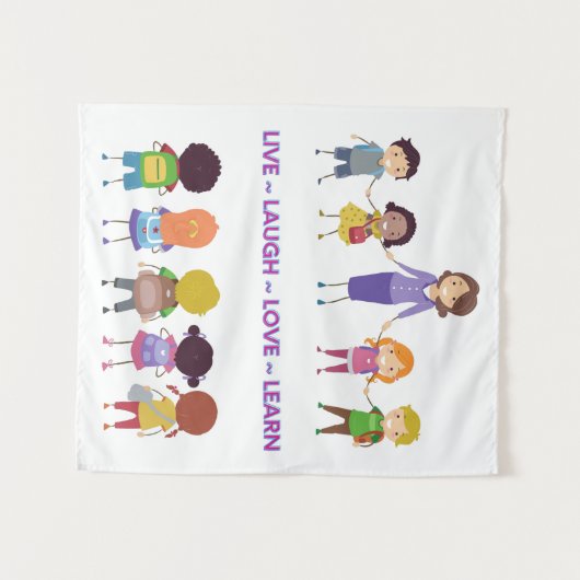 生きる～を笑う～を愛する～学学校先生 タペストリー (正面(横))