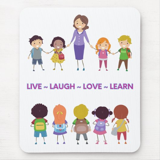 生きる~を笑う~を愛する~学学校先生 マウスパッド (正面)