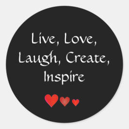 生きる、愛する、笑う、創インスパイアる、 ラウンドシール