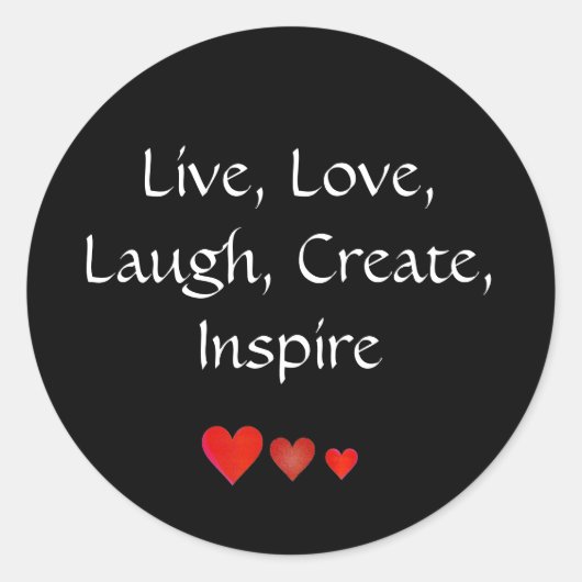 生きる、愛する、笑う、創インスパイアる、 ラウンドシール (正面)