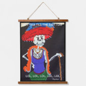 生きる、愛する、笑う、生きるおもしろい 吊り下げ型タペストリー (正面)