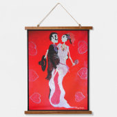 生きる、愛する、笑う、生きるおもしろい 吊り下げ型タペストリー (正面2)