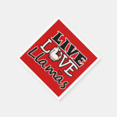 生きる、愛、ラマ スタンダードカクテルナプキン (角)