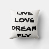 生きる、愛、夢、飛ぶ – 小さな哲学 クッション (裏面)