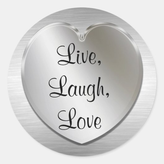 生きる、笑う、シルバーハートの愛 ラウンドシール (正面)