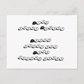 生きる,笑う,ラブ引用文はがき ポストカード