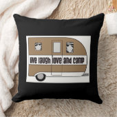 「生きる、笑う、愛し、キャンプ」 クッション (ブランケット)