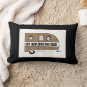 「生きる、笑う、愛し、キャンプ」 ランバークッション (ブランケット)