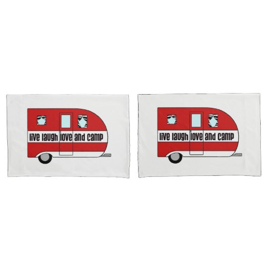 「生きる、笑う、愛し、キャンプ」 枕カバー (フロントセット)