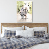 生きる 笑う 愛する フォト ファミリー ネーム キャンバスプリント (インサイチュ (寝室))