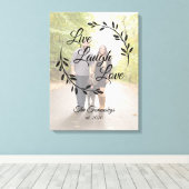 生きる 笑う 愛する フォト ファミリー ネーム キャンバスプリント (インサイチュ (ウッドフロア))