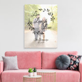 生きる 笑う 愛する フォト ファミリー ネーム キャンバスプリント (インサイチュ (リビング))