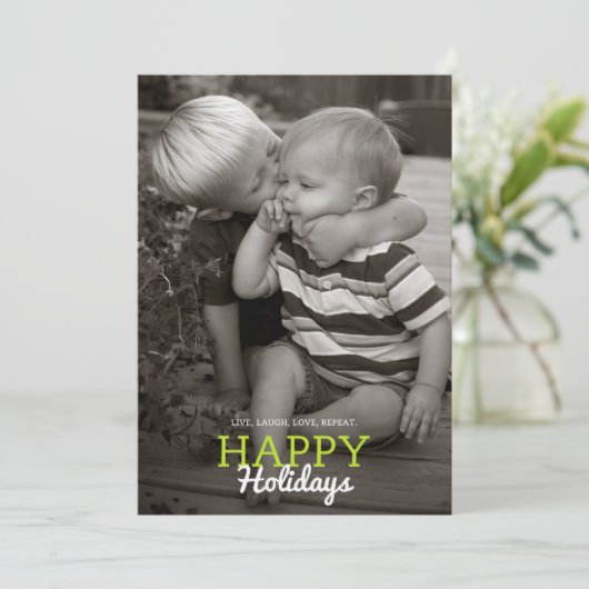 生きる、笑う、愛する、繰り返す。ホリデーカード | 5 x 7 シーズンカード (スタンド正面)