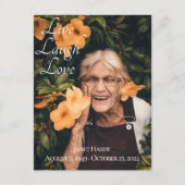 生きる 笑う 愛する 追悼 ポストカード (正面)