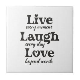 生きる,笑う,愛 – 3つの美しい言葉 タイル