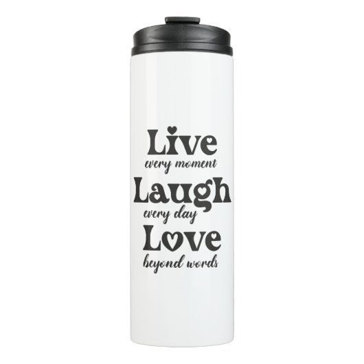 生きる,笑う,愛 – 3つの美しい言葉 タンブラー (正面)