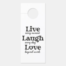 生きる,笑う,愛 – 3つの美しい言葉 ドアノブサイン