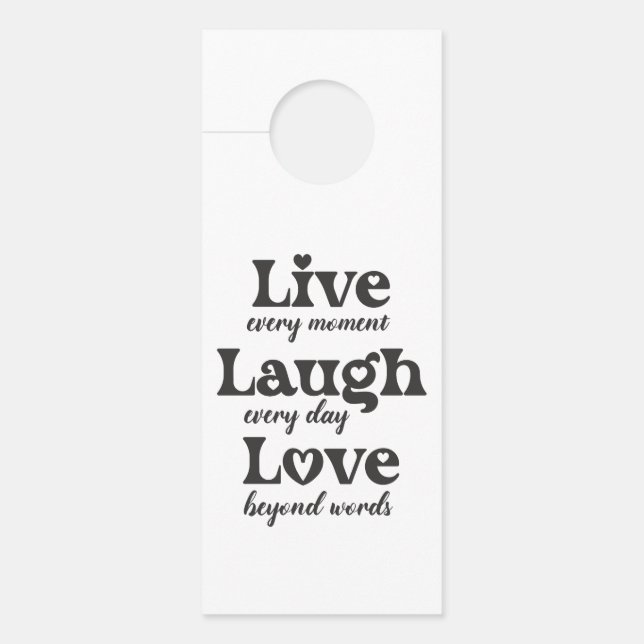 生きる，笑う，愛 – 3つの美しい言葉 ドアノブサイン (正面)