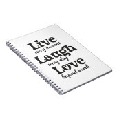 生きる，笑う，愛 – 3つの美しい言葉 ノートブック (右側)