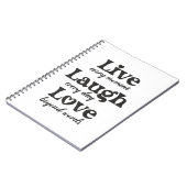 生きる，笑う，愛 – 3つの美しい言葉 ノートブック (左側)