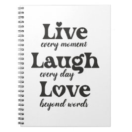 生きる,笑う,愛 – 3つの美しい言葉 ノートブック
