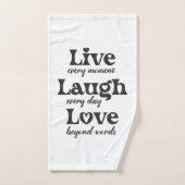 生きる,笑う,愛 – 3つの美しい言葉 バスタオルセット (ハンドタオル)