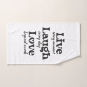 生きる,笑う,愛 – 3つの美しい言葉 バスタオルセット (ハンドタオル)