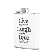 生きる,笑う,愛 – 3つの美しい言葉 フラスク (左)