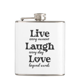 生きる,笑う,愛 – 3つの美しい言葉 フラスク