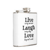 生きる,笑う,愛 – 3つの美しい言葉 フラスク (右)
