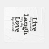 生きる,笑う,愛 – 3つの美しい言葉 フリースブランケット (正面(横))