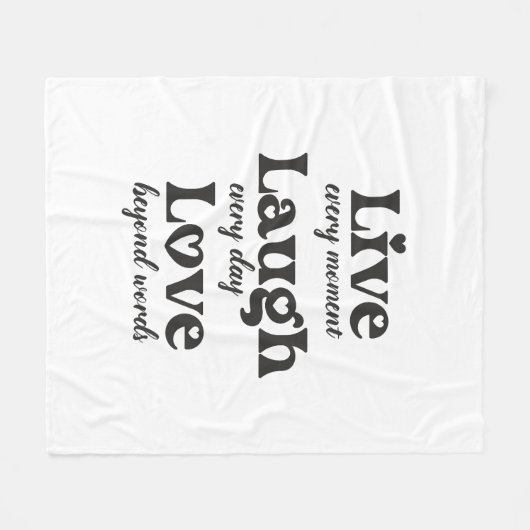 生きる,笑う,愛 – 3つの美しい言葉 フリースブランケット (正面(横))