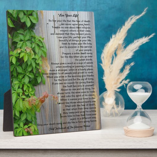 生きろテカンセのプラーク フォトプラーク (側面)