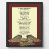 生きろテクムセ金ゴールドワシのプラーク フォトプラーク (正面)