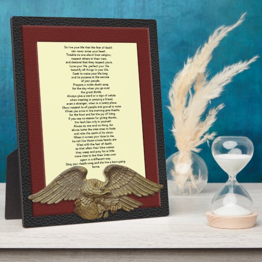 生きろテクムセ金ゴールドワシのプラーク フォトプラーク (側面)