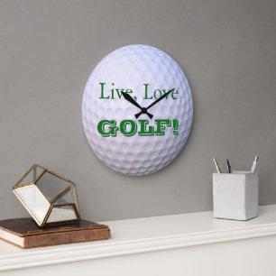 生きろ愛ゴルフ! Golfball ラージ壁時計