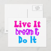 生きろ、夢を見ろ、やれ ポストカード (正面/裏面)