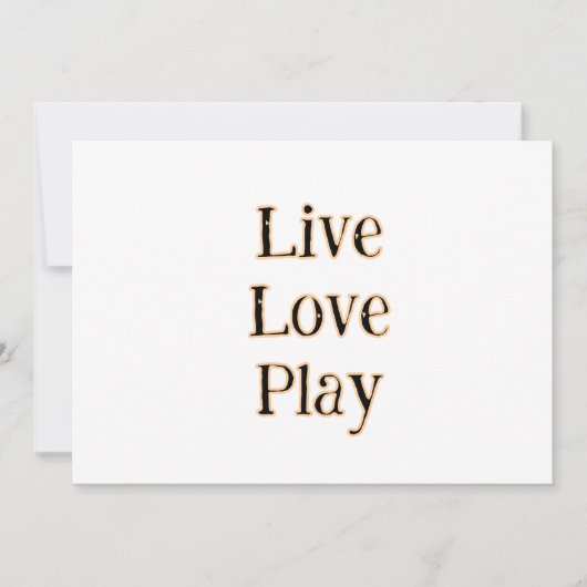 生きろ 愛して 遊べ 黒 オレンジ スポーツ プレーヤー 現代調 招待状 (正面)