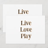 生きろ 愛して 遊べ 黒 オレンジ スポーツ プレーヤー 現代調 招待状 (正面/裏面)