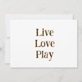 生きろ 愛して 遊べ 黒 オレンジ スポーツ プレーヤー 現代 q 招待状 (裏面)