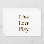 生きろ 愛して 遊べ 黒 オレンジ スポーツ プレーヤー 現代 q 招待状 (正面/裏面)