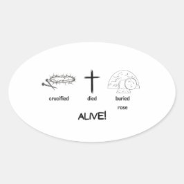 生きろ！楕円ステッカー20/シート 楕円形シール