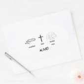 生きろ!楕円ステッカー20/シート 楕円形シール (封筒)