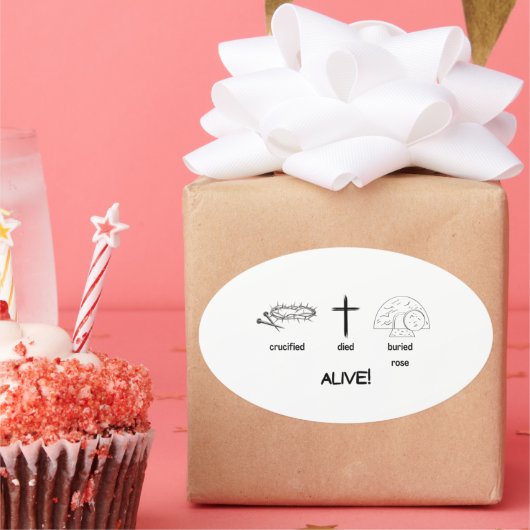 生きろ!楕円ステッカー20/シート 楕円形シール (パーティー)