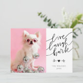 生きろ 笑え 吠えろ｜ペットのクリスマス2 フォト シーズンカード (スタンド正面)