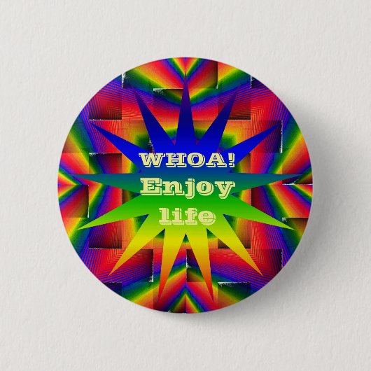 生きろ！ 缶バッジ (正面)