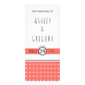 生きモダンサンゴタイポグラフィ結婚式 ラックカード (正面)