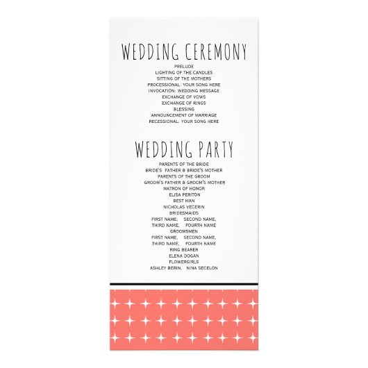 生きモダンサンゴタイポグラフィ結婚式 ラックカード (裏面)